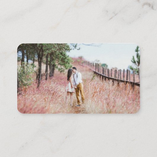 Weddenschap Website kalligrafie foto QR CODE invoe Informatiekaartje (Achterkant)