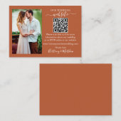 Weddenschap Website met minimalistische QR-foto Te Informatiekaartje (Voorkant / Achterkant)