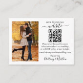 Weddenschap Website Minimalistisch QR-foto Zwart w Informatiekaartje (Voorkant)