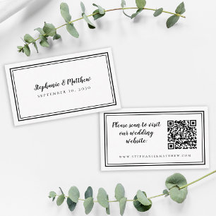 Weddenschap Website Modern QR Code Elegant Black W Informatiekaartje