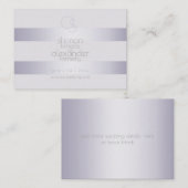 Weddenschap Website | Monogram Violet Shimmer Stri Visitekaartje (Voorkant / Achterkant)