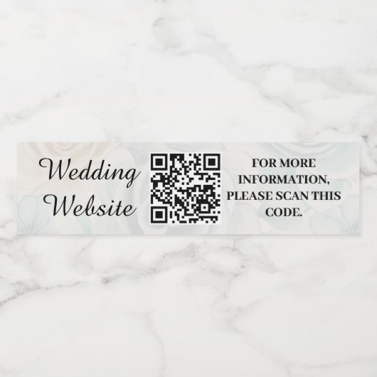 Weddenschap Website Naam website toevoegen QR Code Waterfles Etiket (Enkel label)