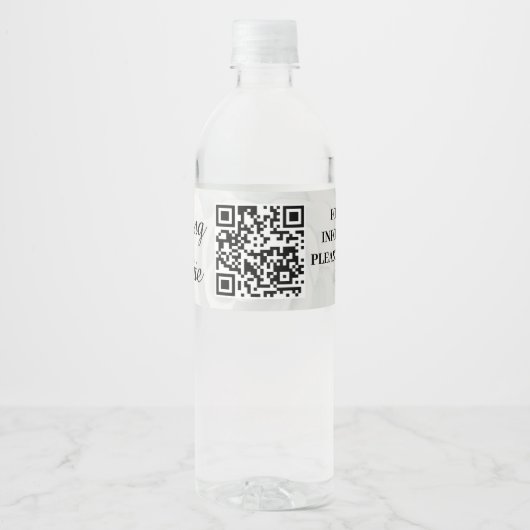 Weddenschap Website Naam website toevoegen QR Code Waterfles Etiket (Voorkant)