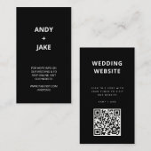 Weddenschap Website | QR-code BLACK-minimalistisch Informatiekaartje (Voorkant / Achterkant)