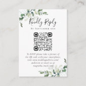 Weddenschap Website QR Code Foto Eucalyptus RSVP Informatiekaartje (Voorkant)