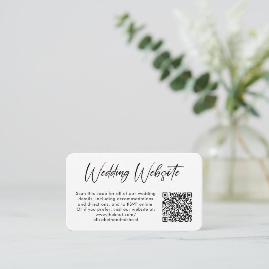 Weddenschap Website QR-code foto Informatiekaartje (Staand voorkant)