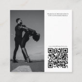 Weddenschap Website QR Code Foto minimalistisch En Vierkante Visitekaartje (Achterkant)