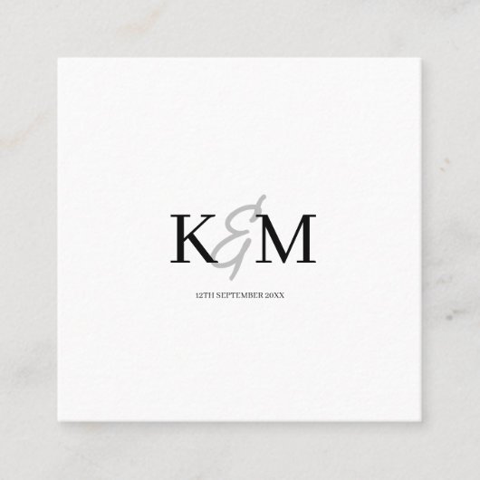 Weddenschap Website QR Code Foto minimalistisch En Vierkante Visitekaartje (Voorkant)