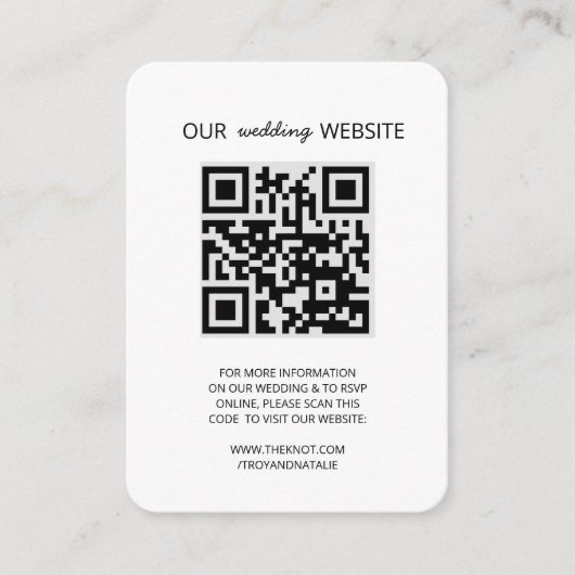 Weddenschap Website QR Code Foto RSVP Card Informatiekaartje (Voorkant)