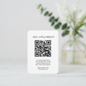 Weddenschap Website QR Code Foto RSVP Card Informatiekaartje (Staand voorkant)