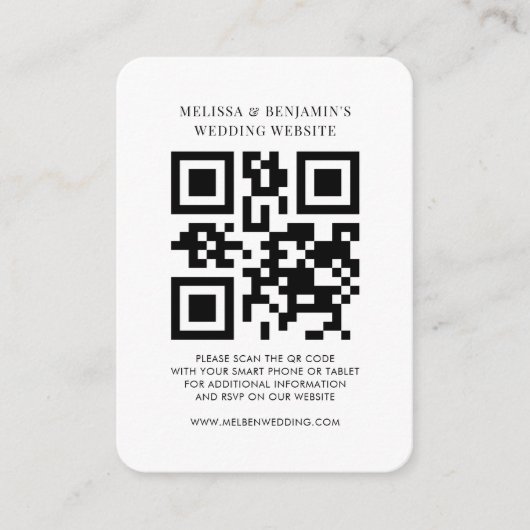 Weddenschap Website QR Code Foto RSVP Informatiekaartje (Voorkant)