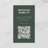 Weddenschap Website | QR Code Green Scandi Minimal Informatiekaartje (Achterkant)