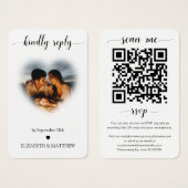 Weddenschap Website QR Code Hart Lijst Foto RSVP Visitekaartje (Voorkant /achterkant)