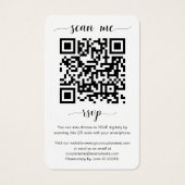 Weddenschap Website QR Code Hart Lijst Foto RSVP Visitekaartje (Achterkant)