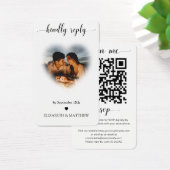 Weddenschap Website QR Code Hart Lijst Foto RSVP Visitekaartje (Bureau)
