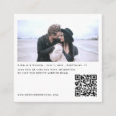 Weddenschap Website QR Code Minimal Photo Wedding Informatiekaartje (Achterkant)
