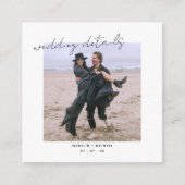 Weddenschap Website QR Code Minimal Photo Wedding Informatiekaartje (Voorkant)