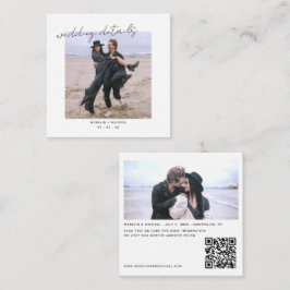 Weddenschap Website QR Code Minimal Photo Wedding Informatiekaartje