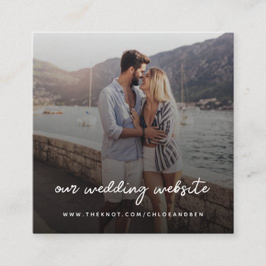 Weddenschap Website | QR-code minimalistisch foto  Informatiekaartje (Voorkant)