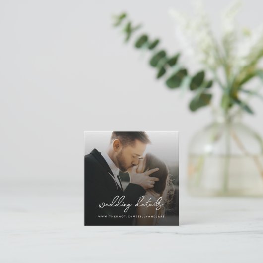 Weddenschap Website | QR-code minimalistisch foto  Informatiekaartje (Staand voorkant)