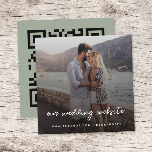 Weddenschap Website | QR-code minimalistisch foto Informatiekaartje