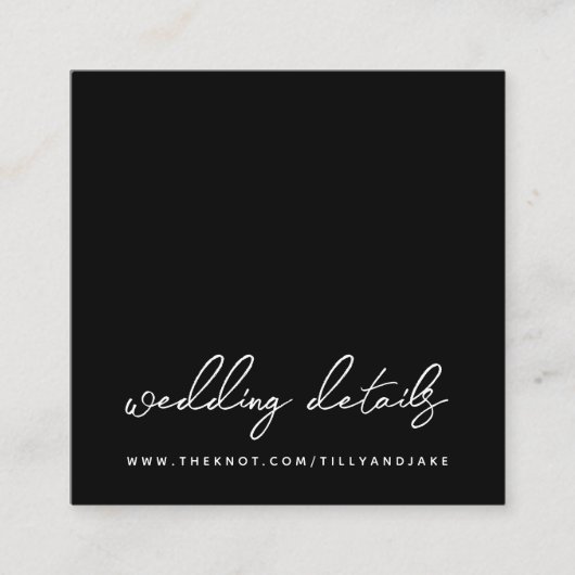 Weddenschap Website | QR-code Minimalistisch zwart Informatiekaartje (Voorkant)