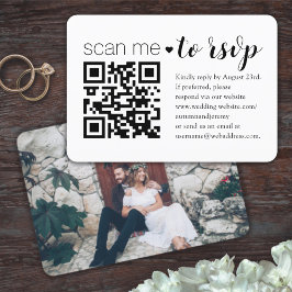 Weddenschap Website QR Code Moderne Foto Enclosure RSVP Kaartje