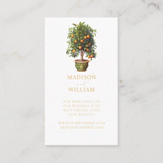 Weddenschap Website QR Code Oranje Citrus Informatiekaartje (Voorkant)