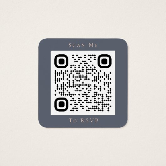 Weddenschap Website QR Code RSVP Vierkante Visitekaartjes (Achterkant)