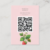 Weddenschap Website QR Code Strawberry en Peonies Informatiekaartje (Achterkant)