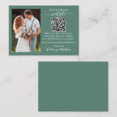 Weddenschap Website QR Foto Eucalyptus Green Informatiekaartje (Voorkant / Achterkant)