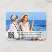 Weddenschap Website QR Overlay Foto Blauw Informatiekaartje (Voorkant)