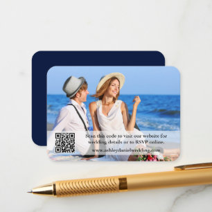 Weddenschap Website QR Overlay Foto Blauw Informatiekaartje