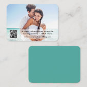 Weddenschap Website QR Overlay Foto Blauwgroen Informatiekaartje (Voorkant / Achterkant)