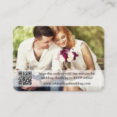 Weddenschap Website QR Overlay Foto Burgundy Informatiekaartje (Voorkant)