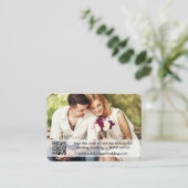 Weddenschap Website QR Overlay Foto Burgundy Informatiekaartje (Staand voorkant)