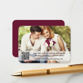 Weddenschap Website QR Overlay Foto Burgundy Informatiekaartje