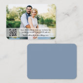 Weddenschap Website QR Overlay Foto Dusty Blue Informatiekaartje (Voorkant / Achterkant)