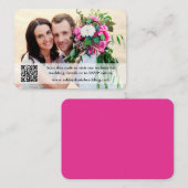 Weddenschap Website QR Overlay Foto Hot Pink Informatiekaartje (Voorkant / Achterkant)