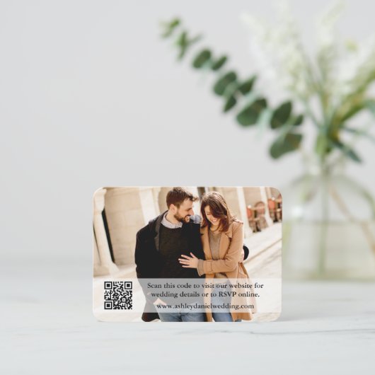 Weddenschap Website QR Overlay Foto Koraal Informatiekaartje (Staand voorkant)