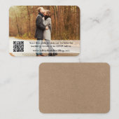 Weddenschap Website QR Overlay Foto Kraft Informatiekaartje (Voorkant / Achterkant)