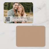 Weddenschap Website QR Overlay Foto Taupe Informatiekaartje (Voorkant / Achterkant)