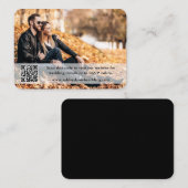 Weddenschap Website QR Overlay Foto zwart Informatiekaartje (Voorkant / Achterkant)