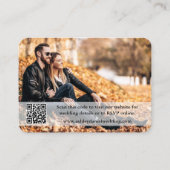 Weddenschap Website QR Overlay Foto zwart Informatiekaartje (Voorkant)