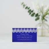 Weddenschap Website Royal White Blue Cobalt Lace Informatiekaartje (Staand voorkant)