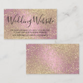 Weddenschap Website - Roze en Gold Glitter Informatiekaartje (Voorkant / Achterkant)