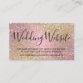 Weddenschap Website - Roze en Gold Glitter Informatiekaartje