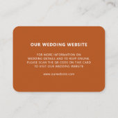 Weddenschap Website RSVP Online QR Code Terracotta Informatiekaartje (Achterkant)