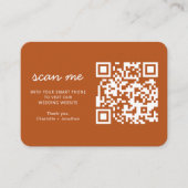 Weddenschap Website RSVP Online QR Code Terracotta Informatiekaartje (Voorkant)