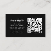 Weddenschap Website | RSVP QR-code Modern Black Informatiekaartje (Achterkant)